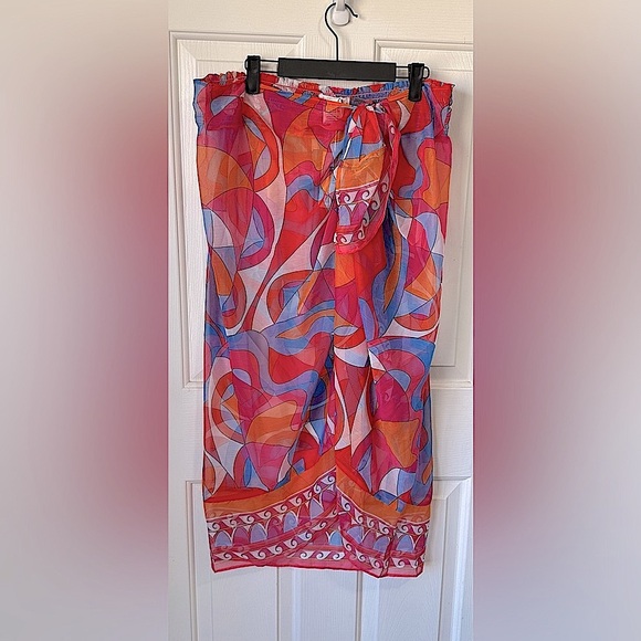 NWT Ramy Brook Iona Coverup Wrap Skirt in Retro Apricot. Size Large. - Picture 3 of 5